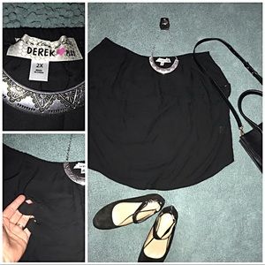 Strapless ruffled blouse